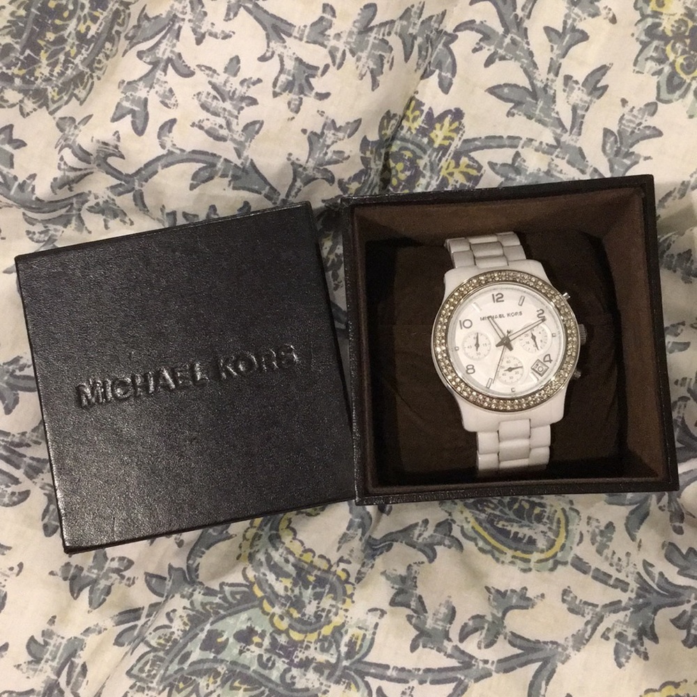 Michael Kors ceramic white watch